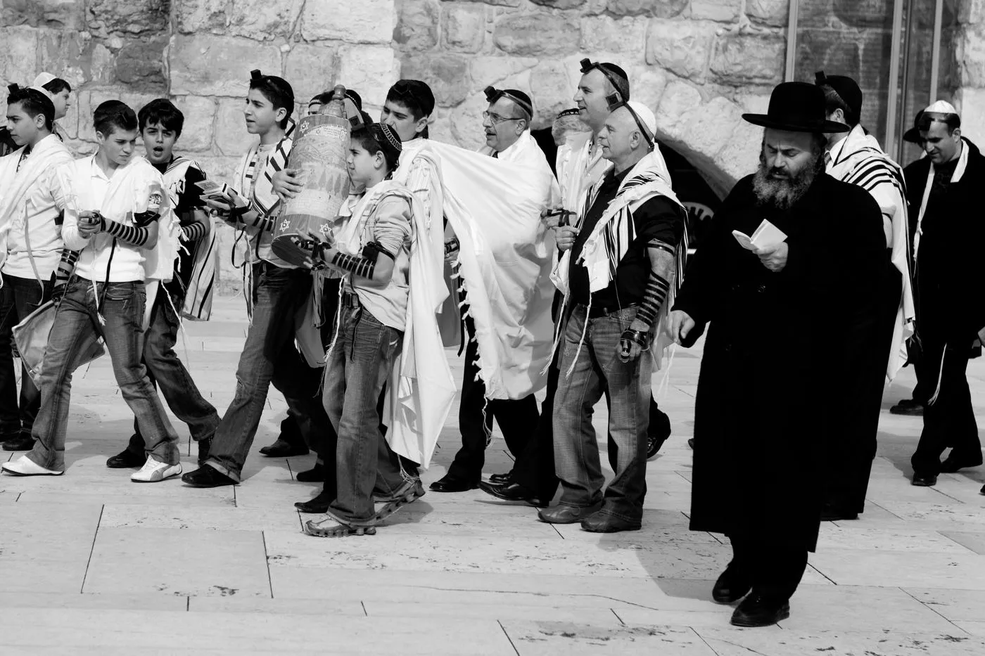 A Bar Mitzvah celebration at the Western Wall in Jerusalem