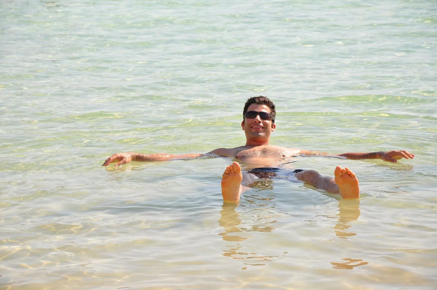 Floating in the Dead Sea, Israel